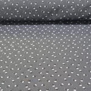 Tela de Popelín Gris 100% Algodón Calaveras Pequeñas (ancho 1,40M)