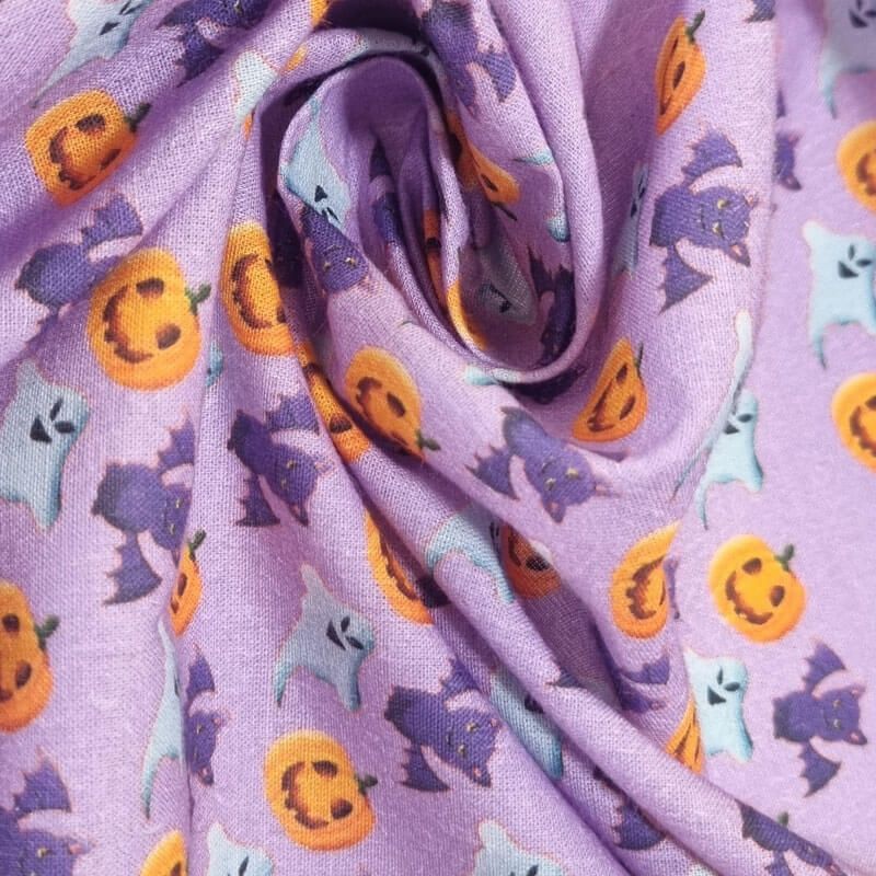 Tela de Popelín Lila 100% Algodón Halloween (ancho 1,40M) - Imagen 2