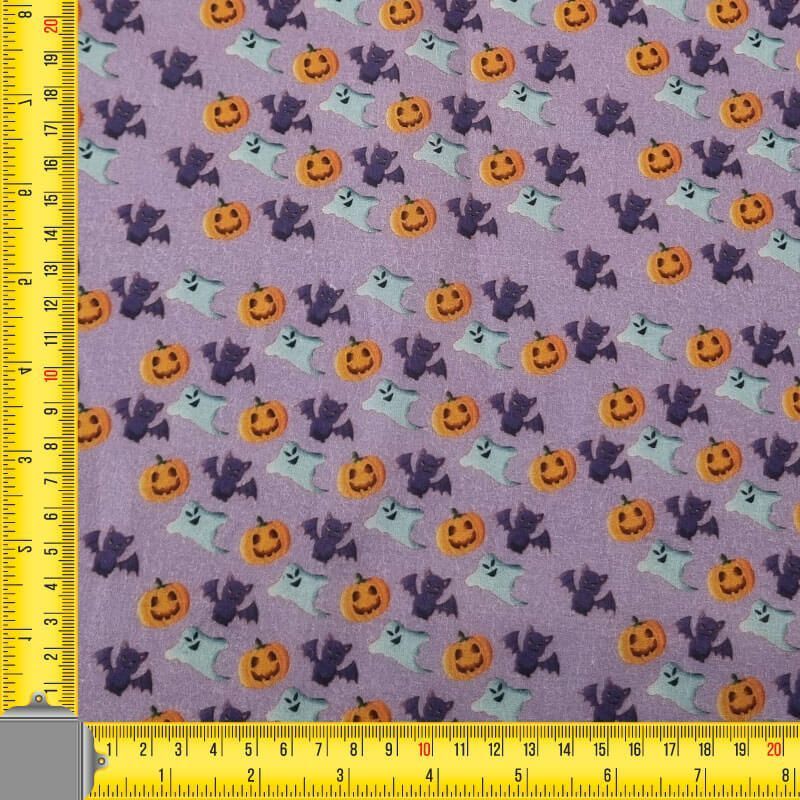 Tela de Popelín Lila 100% Algodón Halloween (ancho 1,40M) - Imagen 3