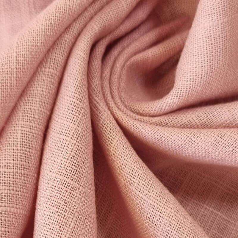 Tela de Lino Algodón Rosa Pálido (ancho 1,40M) - Imagen 2