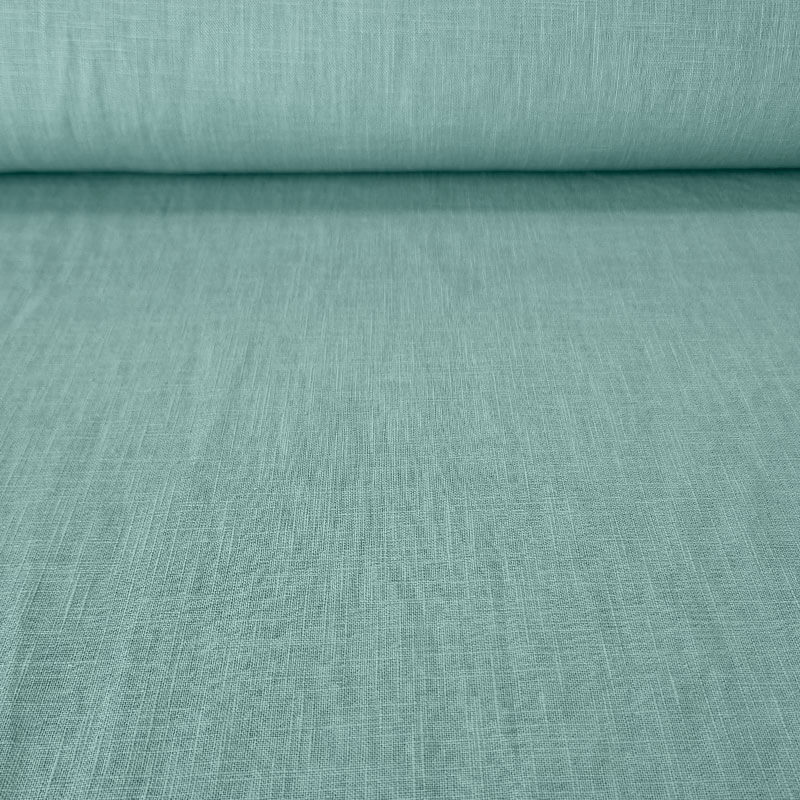 Tela de Lino Algodón Verde Agua (ancho 1,40M)