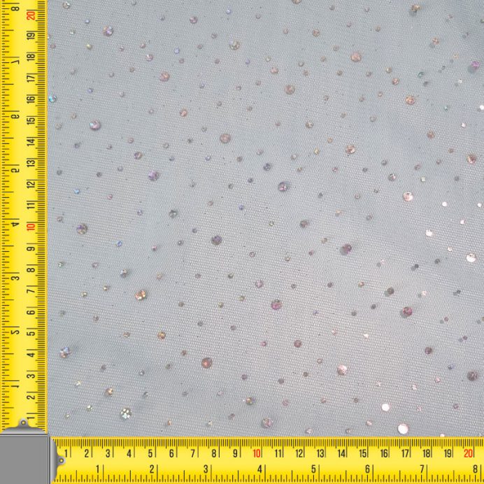 Tela de Tul Fantasía Turquesa Glitter Plata en relieve (ancho 1,60M) - Imagen 4
