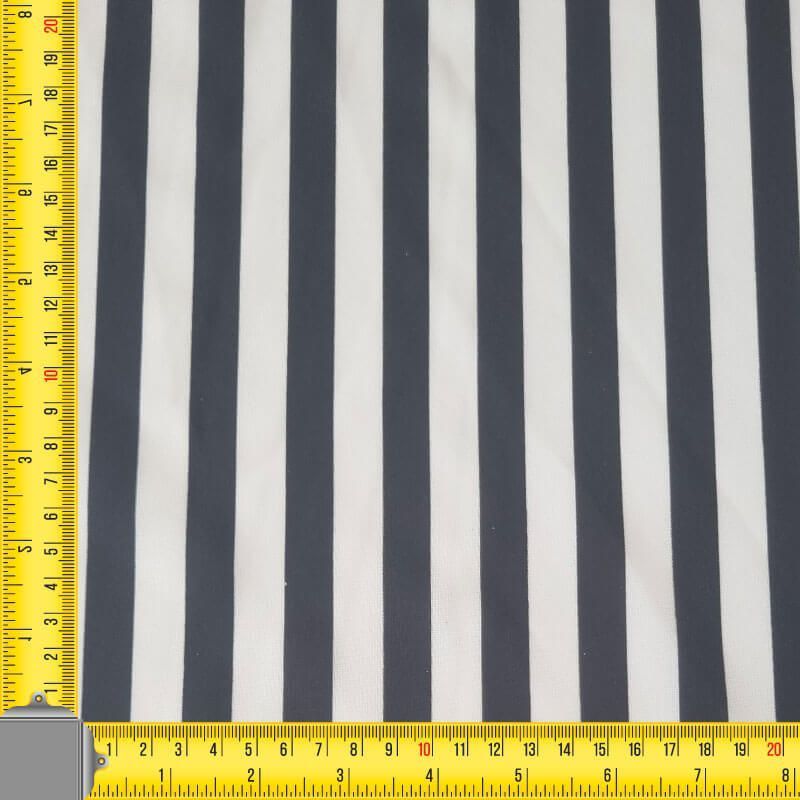Tela de Stretch Rayas Negras y Blancas (ancho 1,50M) - Imagen 3