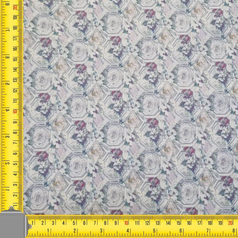 Tela de Viella Cruda Azulejos Celestes 100% algodón (ancho 1,50M) - Imagen 3
