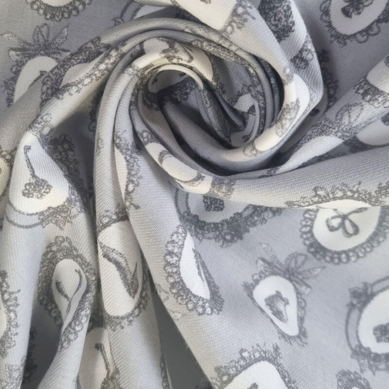 Tela de Viella Gris Espejos 100% algodón (ancho 1,50M) - Imagen 2