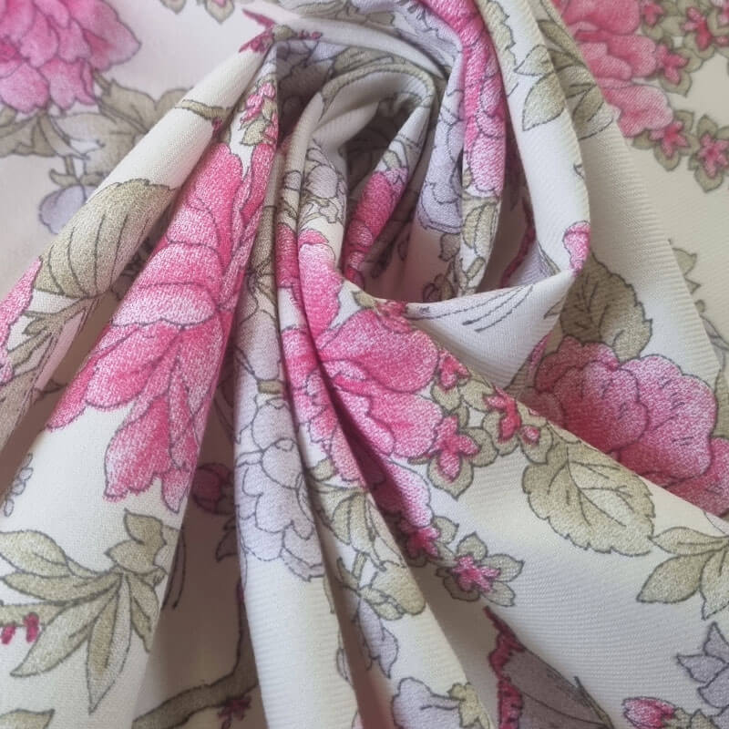 Tela de Viella Vainilla Flores Cretona 100% Algodón (ancho 1,50M) - Imagen 2