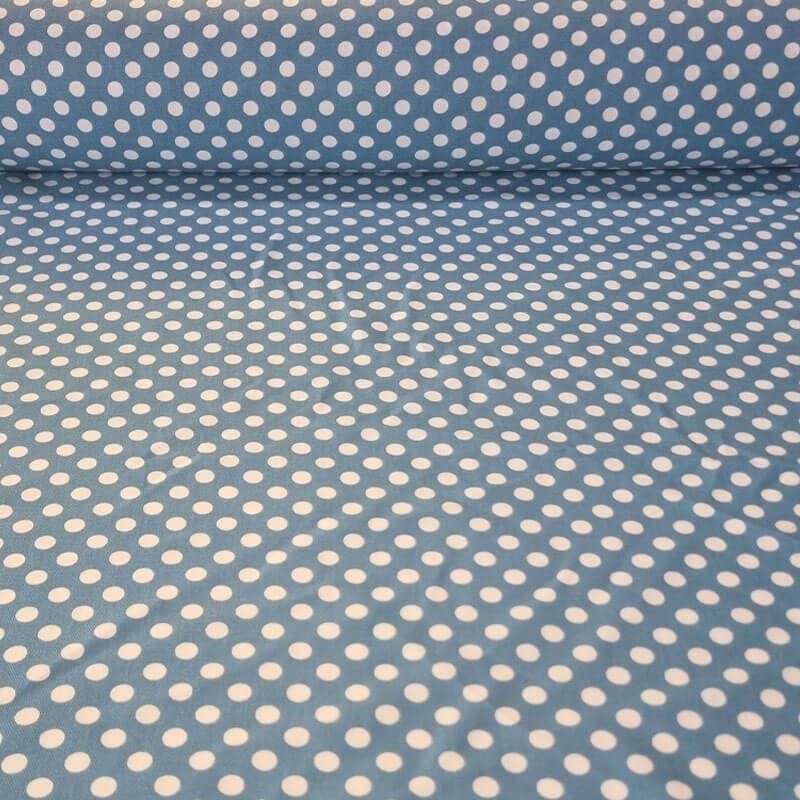 Tela de Viella Azul Lunares Crudo 100% algodón (ancho 1,50M)