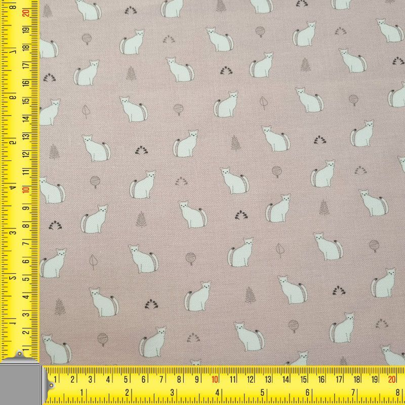 Tela de Viella Rosa Palo Gatitos 100% algodón (ancho 1,50M) - Imagen 3