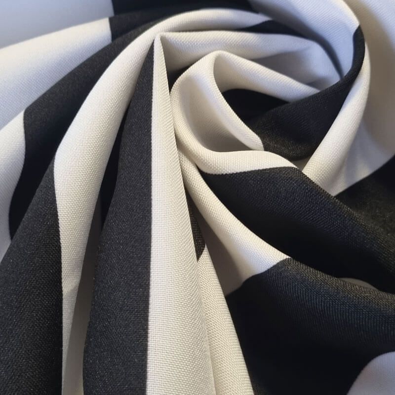 Tela de Stretch Rayas Negras y Blancas 5cm (ancho 1,50M) - Imagen 2