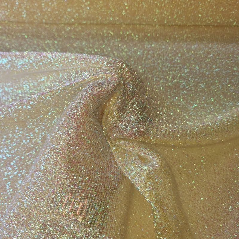Tela de Malla Crepada Amarilla Tornasol (ancho 1,50M) - Imagen 3