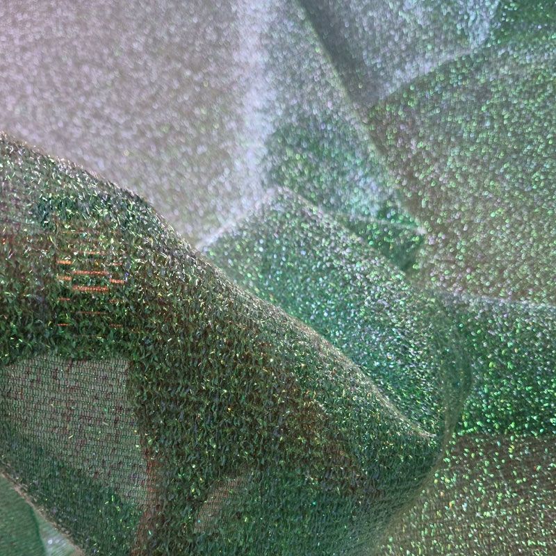 Tela de Malla Crepada Verde Tornasol (ancho 1,50M) - Imagen 4