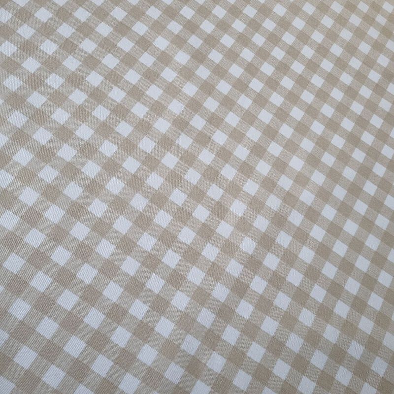 Tela de Mantelería Resinada Antimanchas Vichy Beige (ancho 1,40M) - Imagen 2