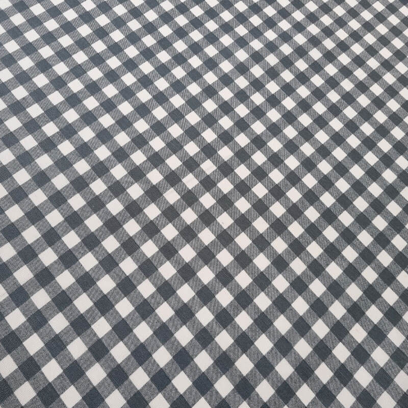 Tela de Mantelería Resinada Antimanchas Vichy Gris Marengo (ancho 1,40M) - Imagen 2