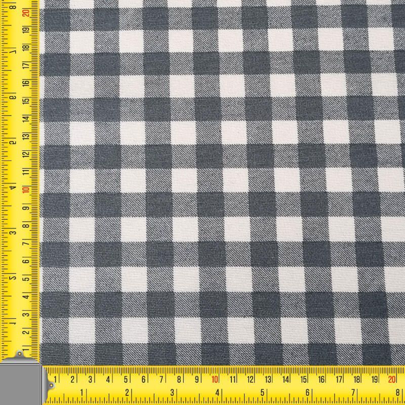 Tela de Mantelería Resinada Antimanchas Vichy Gris Marengo (ancho 1,40M) - Imagen 3
