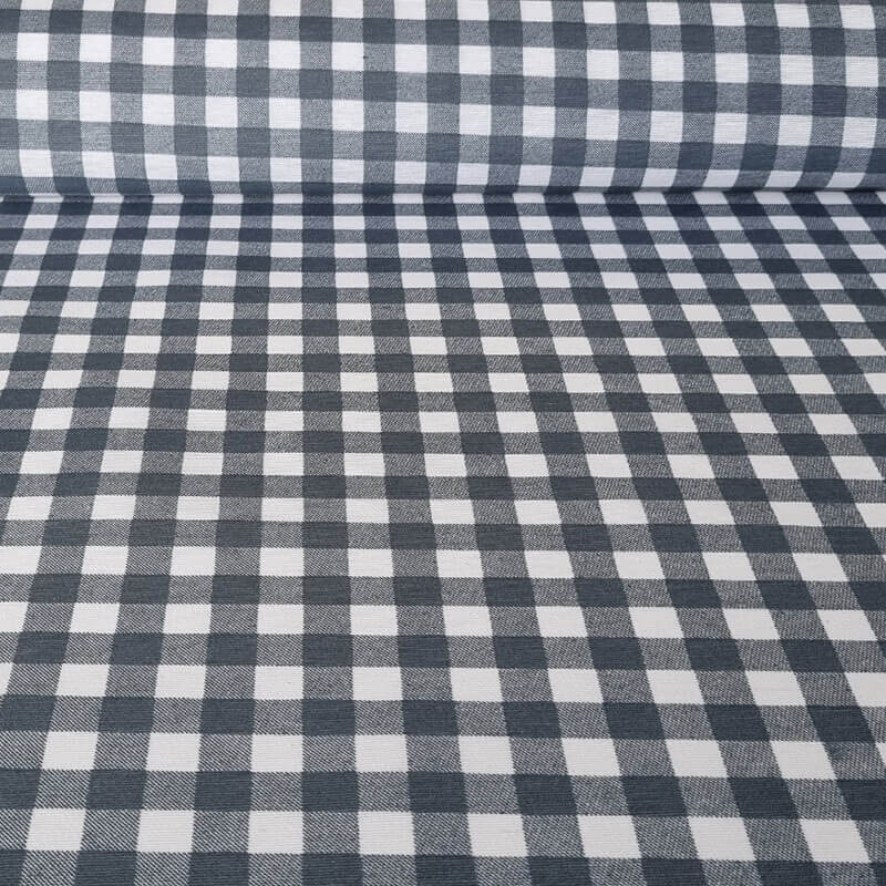 Tela de Mantelería Resinada Antimanchas Vichy Gris Marengo (ancho 1,40M)