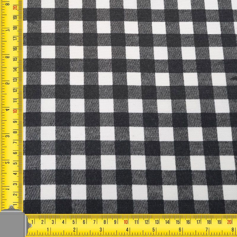Tela de Mantelería Resinada Antimanchas Vichy Negra (ancho 1,40M) - Imagen 3