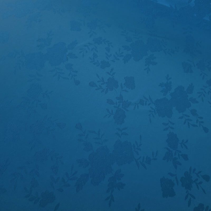 Tela de Satén Jacquard Petróleo Flores Reversible (ancho 1,50M) - Imagen 4