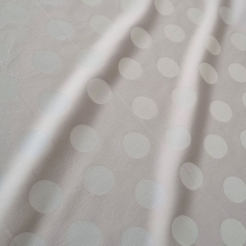 Tela de Satén Jacquard Beige Lunares 3cm Reversible (ancho 1,45M) - Imagen 5