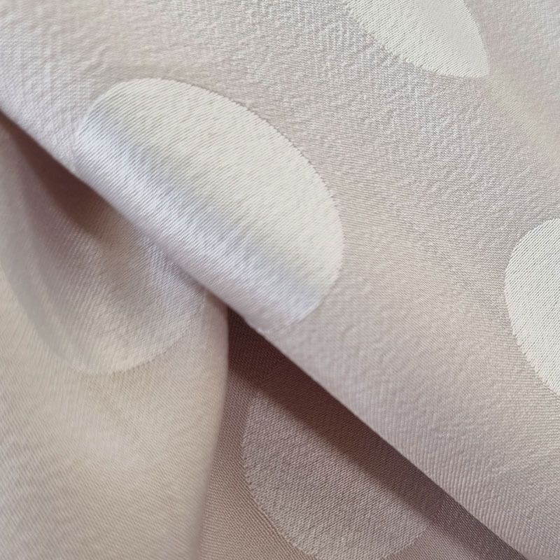 Tela de Satén Jacquard Beige Lunares 3cm Reversible (ancho 1,45M) - Imagen 7