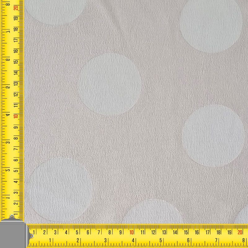 Tela de Satén Jacquard Beige Lunares 6cm Reversible (ancho 1,45M) - Imagen 5