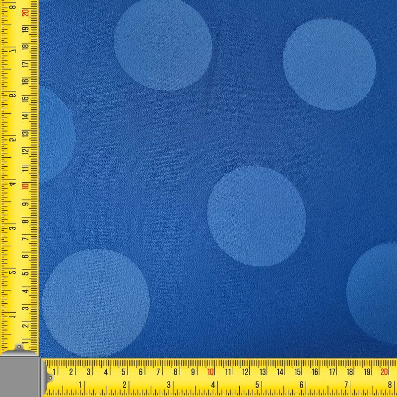 Tela de Satén Jacquard Azulina Lunares 6cm Reversible (ancho 1,45M) - Imagen 3