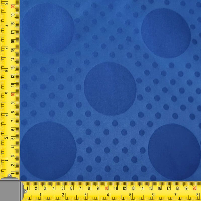 Tela de Satén Jacquard Azulina Lunares 6cm y 0,5cm Reversible (ancho 1,45M) - Imagen 3