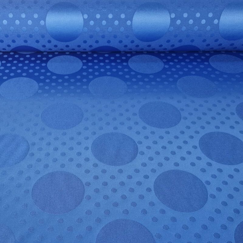 Tela de Satén Jacquard Azulina Lunares 6cm y 0,5cm Reversible (ancho 1,45M)