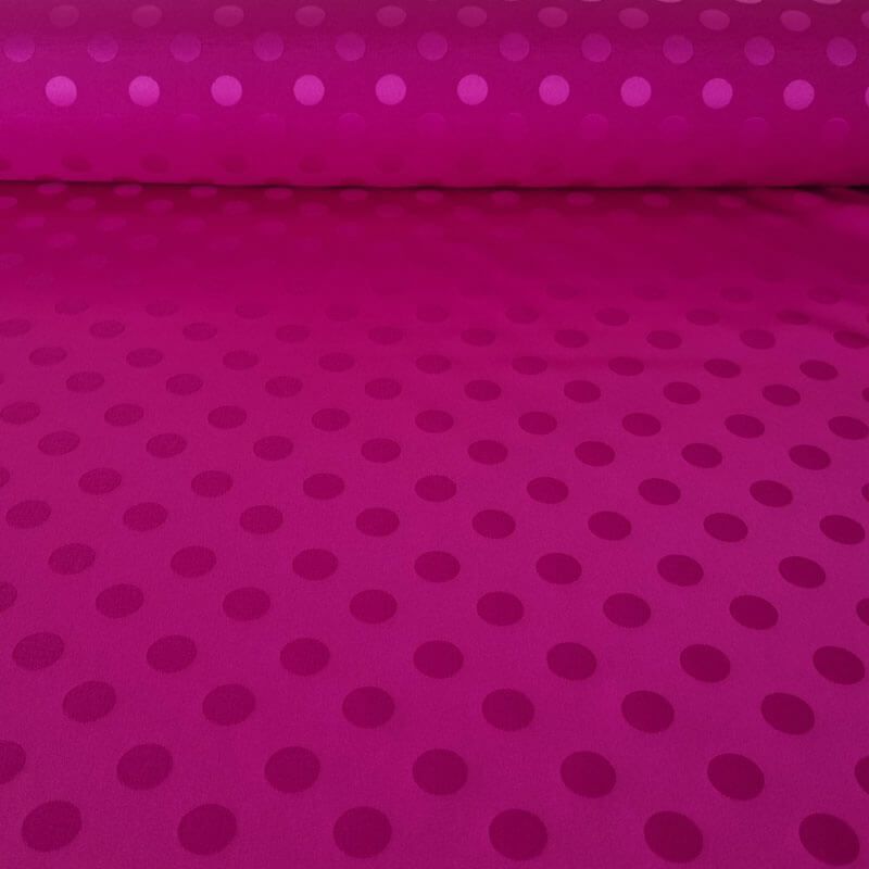 Tela de Satén Jacquard Buganvilla Lunares 1,5cm Reversible (ancho 1,45M)