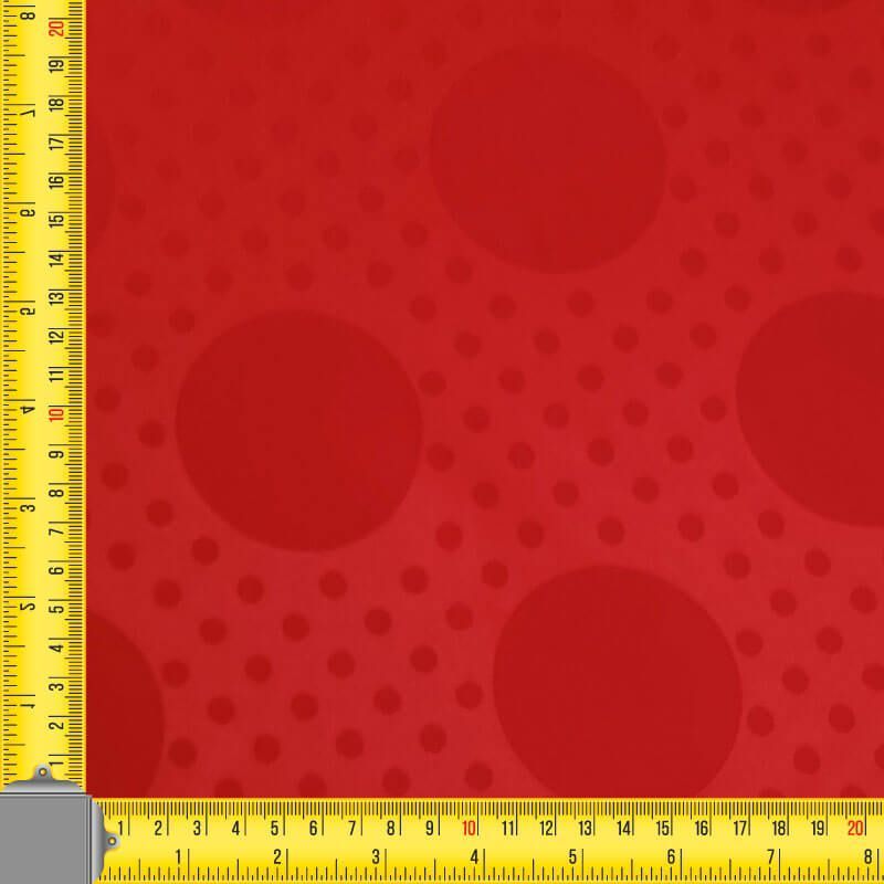 Tela de Satén Jacquard Roja Lunares 6cm y 0,5cm Reversible (ancho 1,45M) - Imagen 4