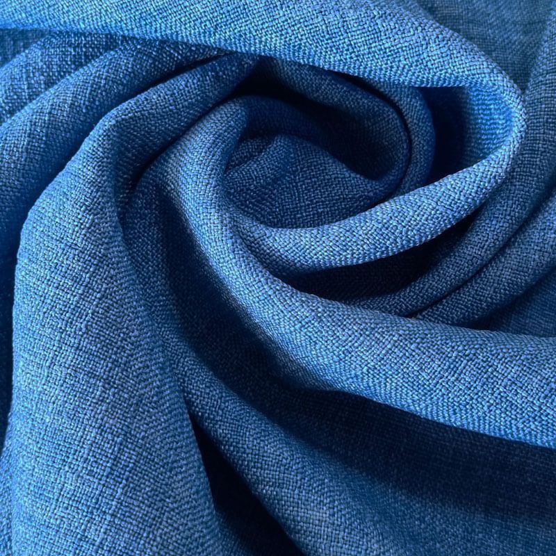Tela Rústica Efecto Lino Azul (ancho 1,50M) - Imagen 2