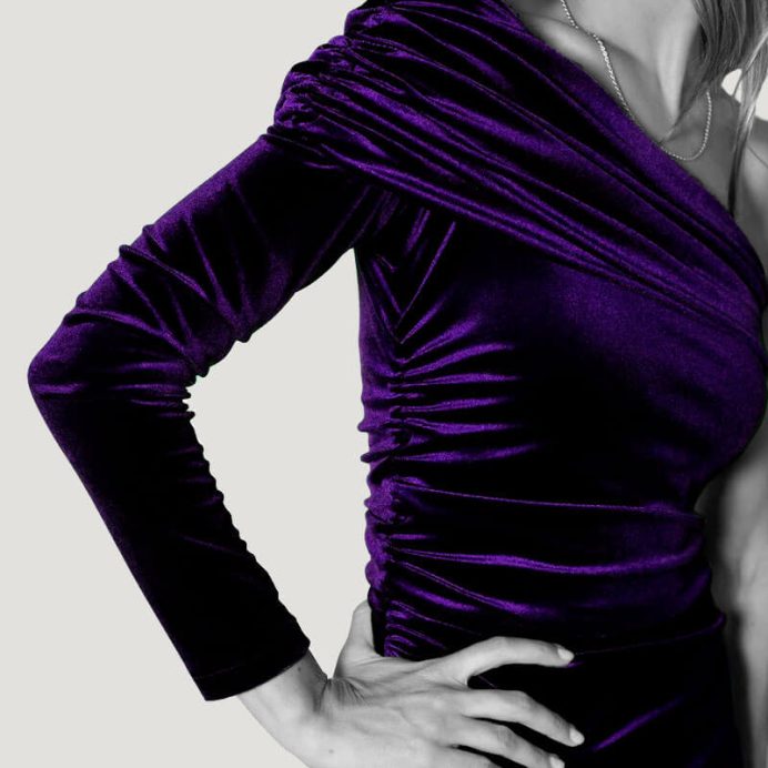 Tela de Terciopelo Morada con Lycra (ancho 1,50M) - Imagen 2
