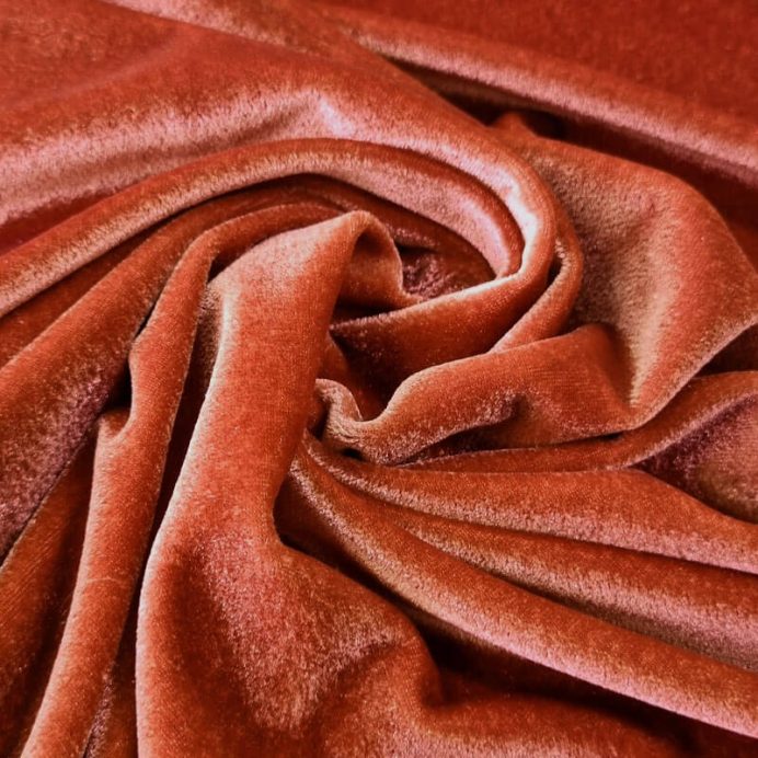Tela de Terciopelo Teja con Lycra (ancho 1,50M) - Imagen 3