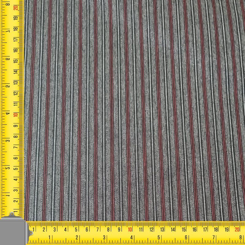 Tela de Patén Campera Rayas Gris Marengo (ancho 1,50M) - Imagen 4