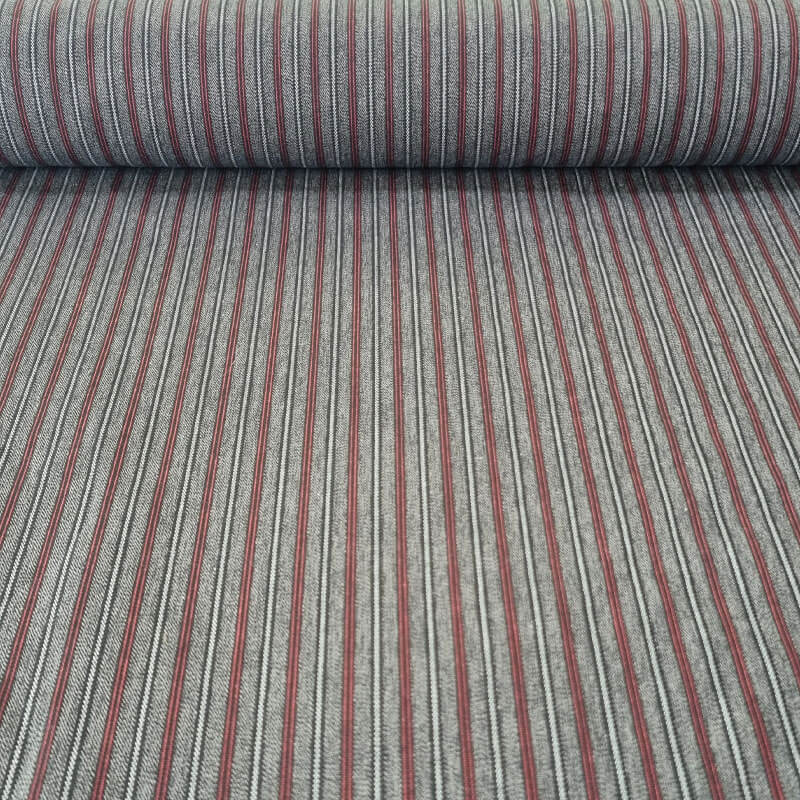 Tela de Patén Campera Rayas Gris Marengo (ancho 1,50M)