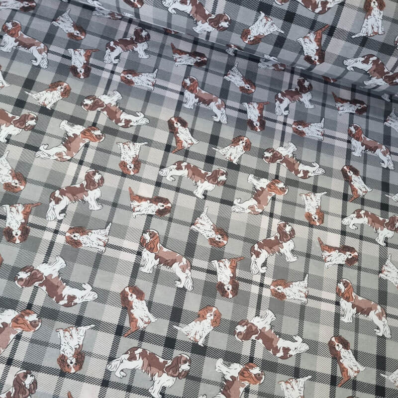 Tela de Loneta de Perros con Cuadro Escocés (ancho 2,80M) - Imagen 3