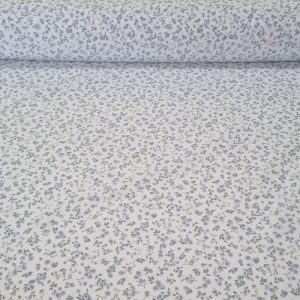 Tela de Popelín Blanca 100% Algodón Flores Azafata (ancho 1,50M)