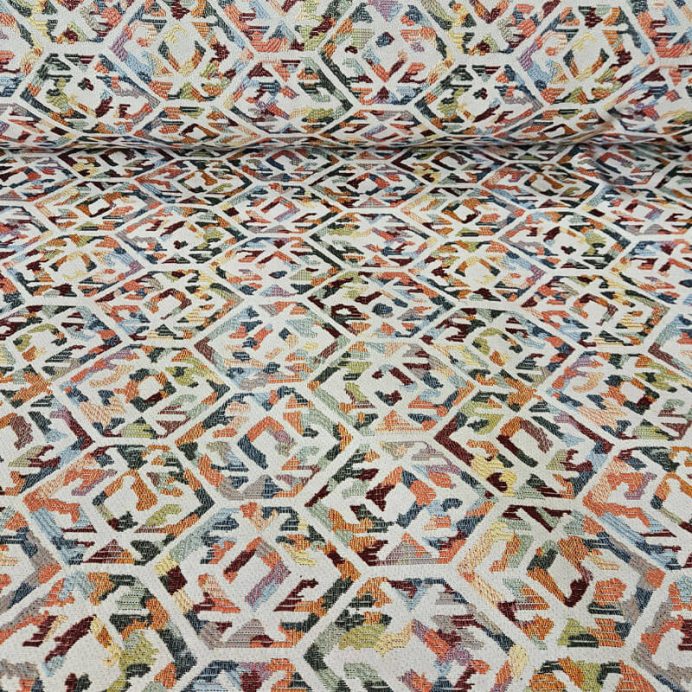 Tela de Gobelino Cruda Hexágonos Abstractos (ancho 2,80M)