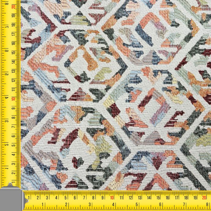 Tela de Gobelino Cruda Hexágonos Abstractos (ancho 2,80M) - Imagen 3