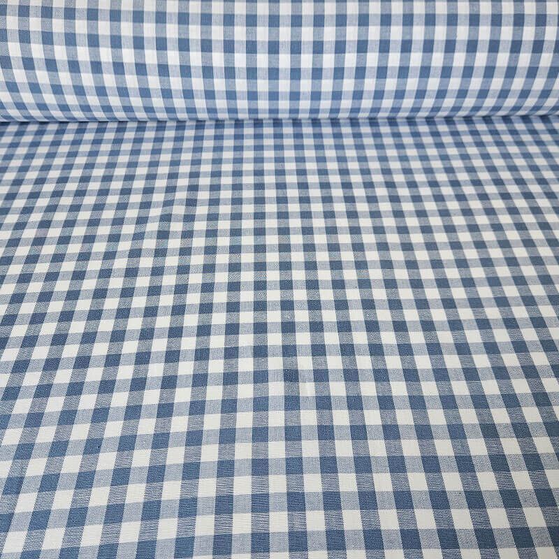 Tela de Cuadros Vichy Azul Jeans 100% Algodón (ancho 1,40M)
