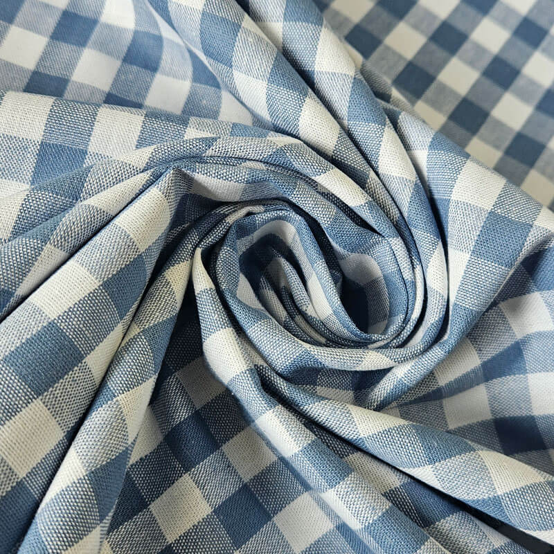 Tela de Cuadros Vichy Azul Jeans 100% Algodón (ancho 1,40M) - Imagen 2