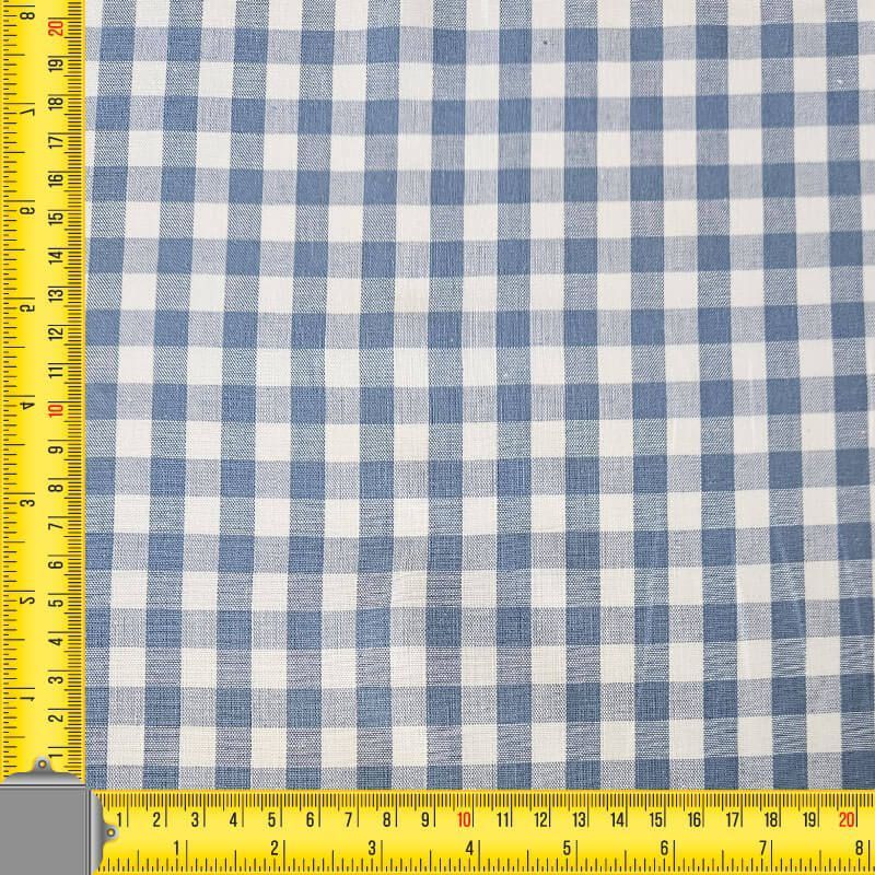 Tela de Cuadros Vichy Azul Jeans 100% Algodón (ancho 1,40M) - Imagen 3