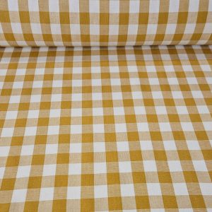 Tela de Cuadros Vichy Mostaza Maxi 100% Algodón (ancho 1,40M)