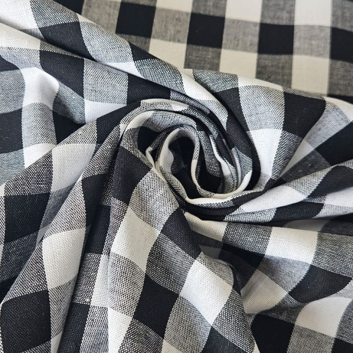 Tela de Cuadros Vichy Negra Maxi 100% Algodón (ancho 1,40M) - Imagen 2