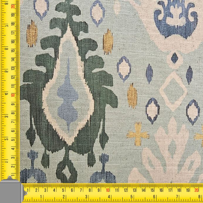 Tela de Loneta Half Panamá Ikat Verde Agua Lino Algodón (ancho 2,80M) - Imagen 3