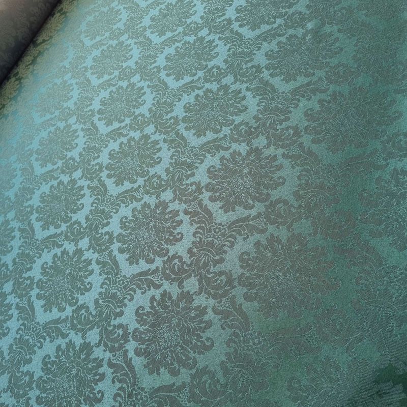 Tela de Damasco Jacquard Brocada Verde Botella Reversible (ancho 2,80M) - Imagen 3