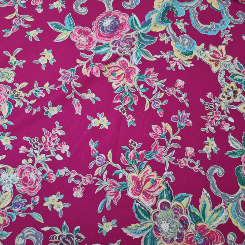 Tela de Popelín Algodón Buganvilla de Flores (ancho 1,50M) - Imagen 2