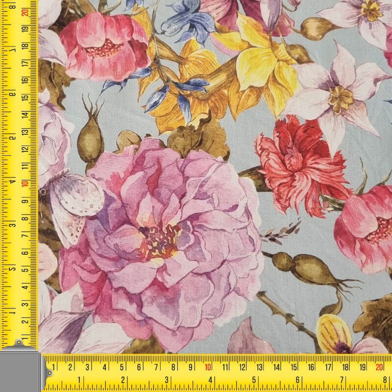 Tela de Popelín Algodón Cruda Flores (ancho 1,50M) - Imagen 3