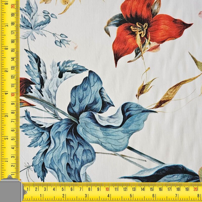 Tela de Popelín Algodón Cruda Flores (ancho 1,50M) - Imagen 3