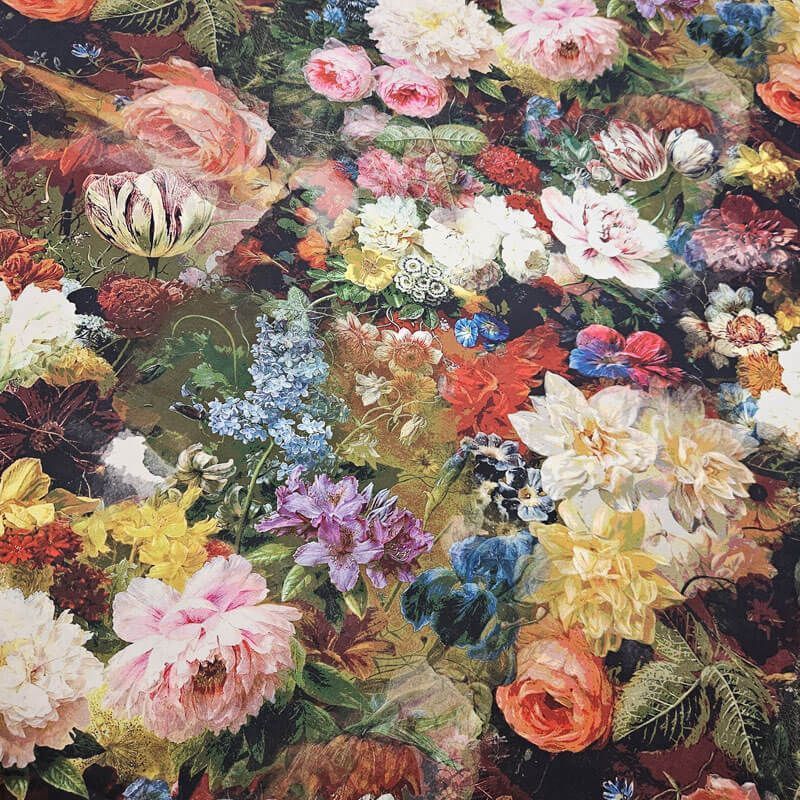 Tela de Popelín Algodón Lienzo Floral (ancho 1,50M) - Imagen 3