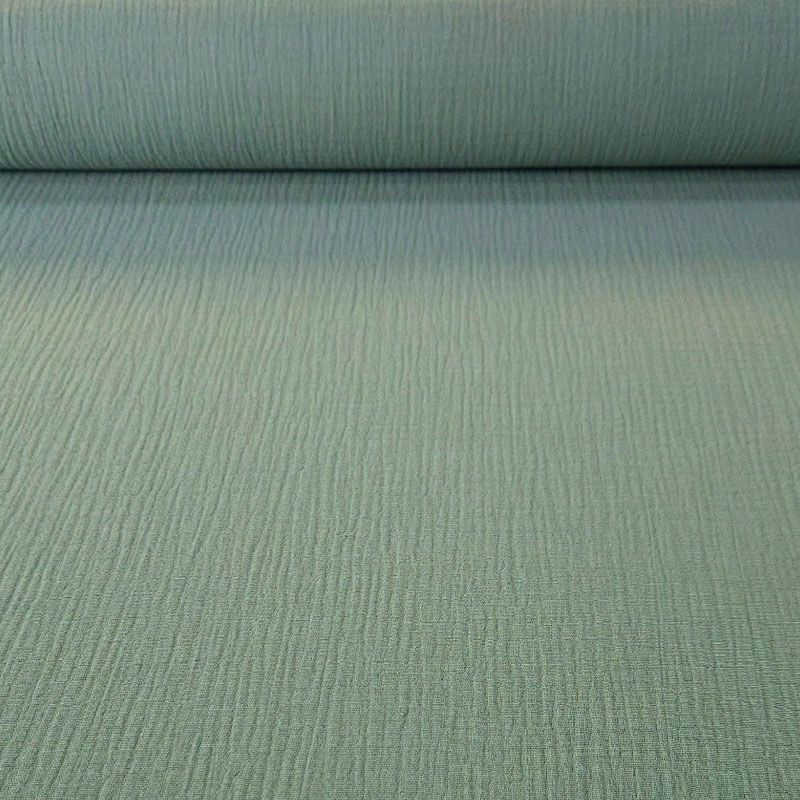 Tela de Doble Gasa Bambula Verde Hoja (ancho 1,30M)